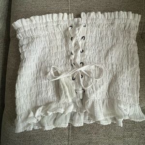 White strapless tank